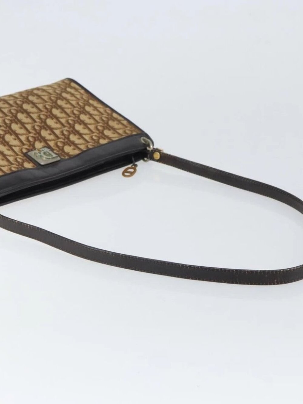 Christian Dior Trotter Canvas Shoulder Bag Brown Gold Auth 162403 - Picture 7 of 16